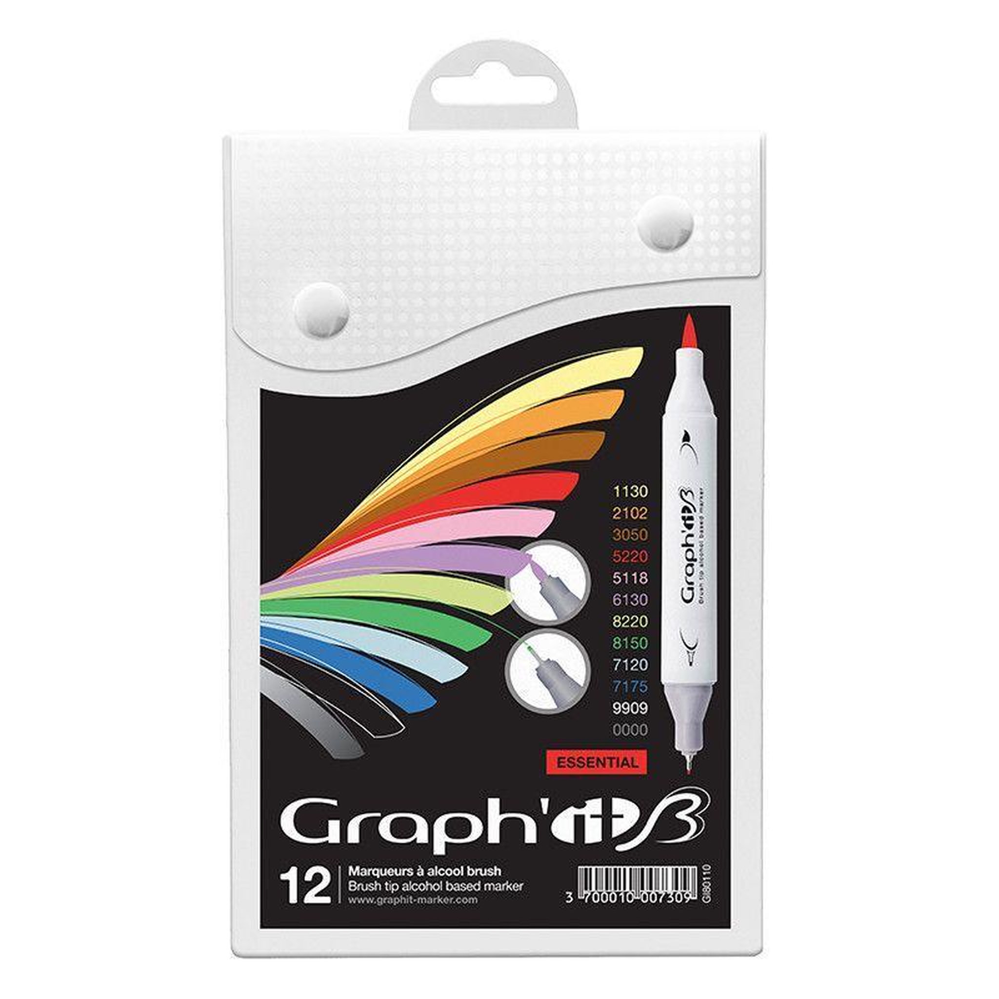 Graph it Set 12 marqueurs graph'it brush & extra fine - essentiels