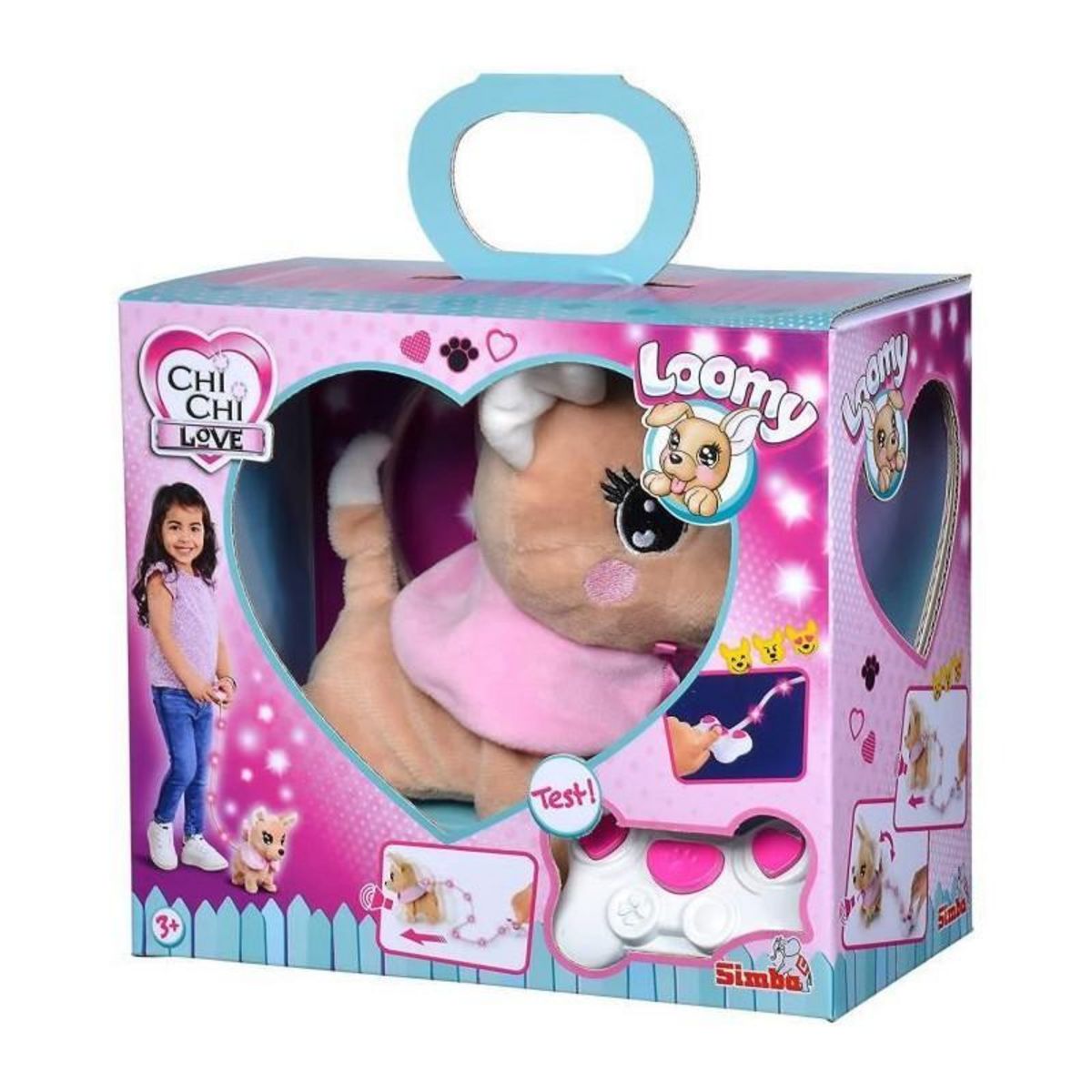 SIMBA.DICKIE.GROUP Peluche Chihuahua Chi Chi Love Loomy - 20 cm - Peluche filoguidée - Piles incluses