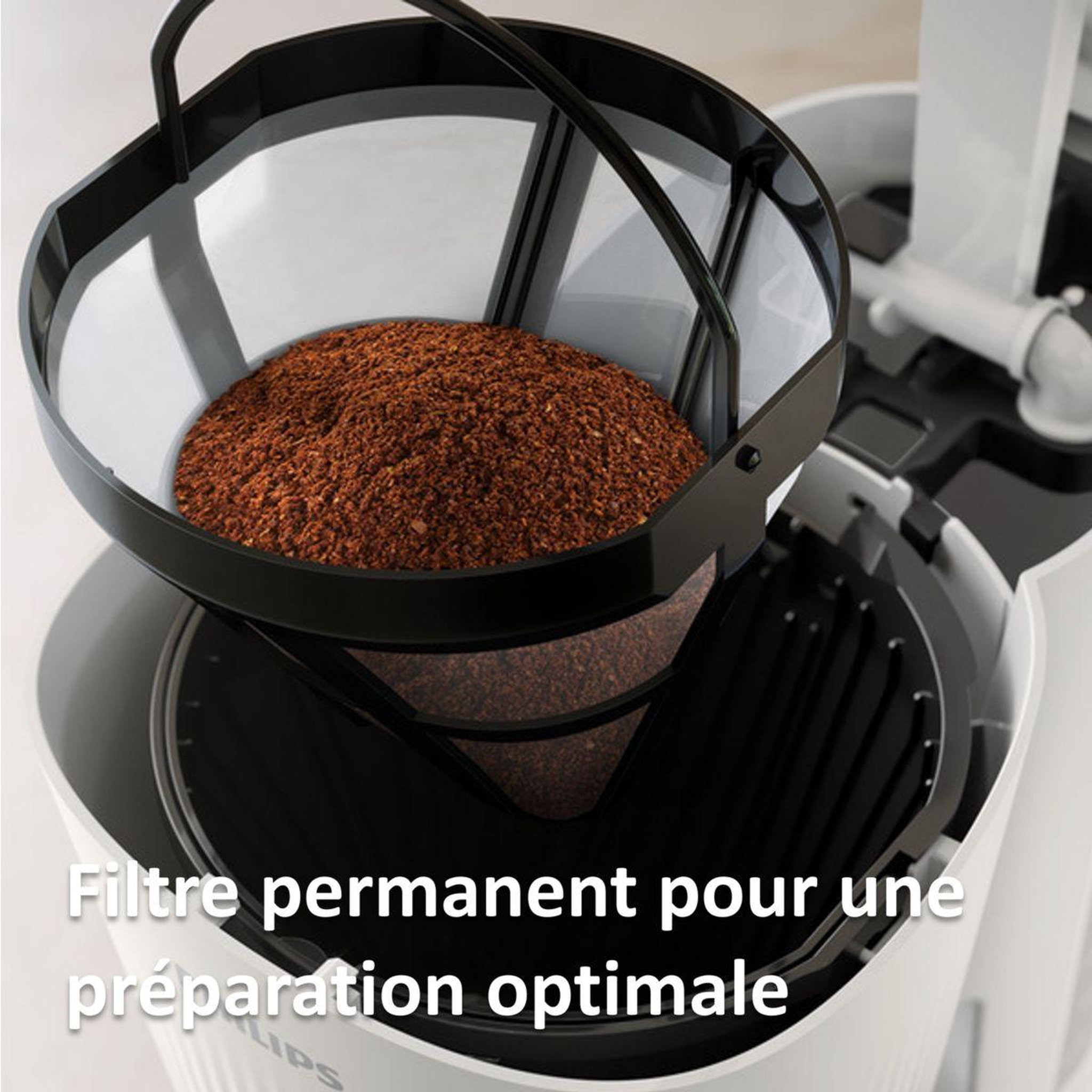 Voir la diapositive 3 : Philips Cafetière filtre hd7411/00 blanc