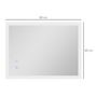 Voir la diapositive 3 : KLEANKIN Miroir mural lumineux LED de salle de bain - 80 x 60 cm - avec 3 couleurs, luminosité réglable interrupteur tactile système antibuée transparent