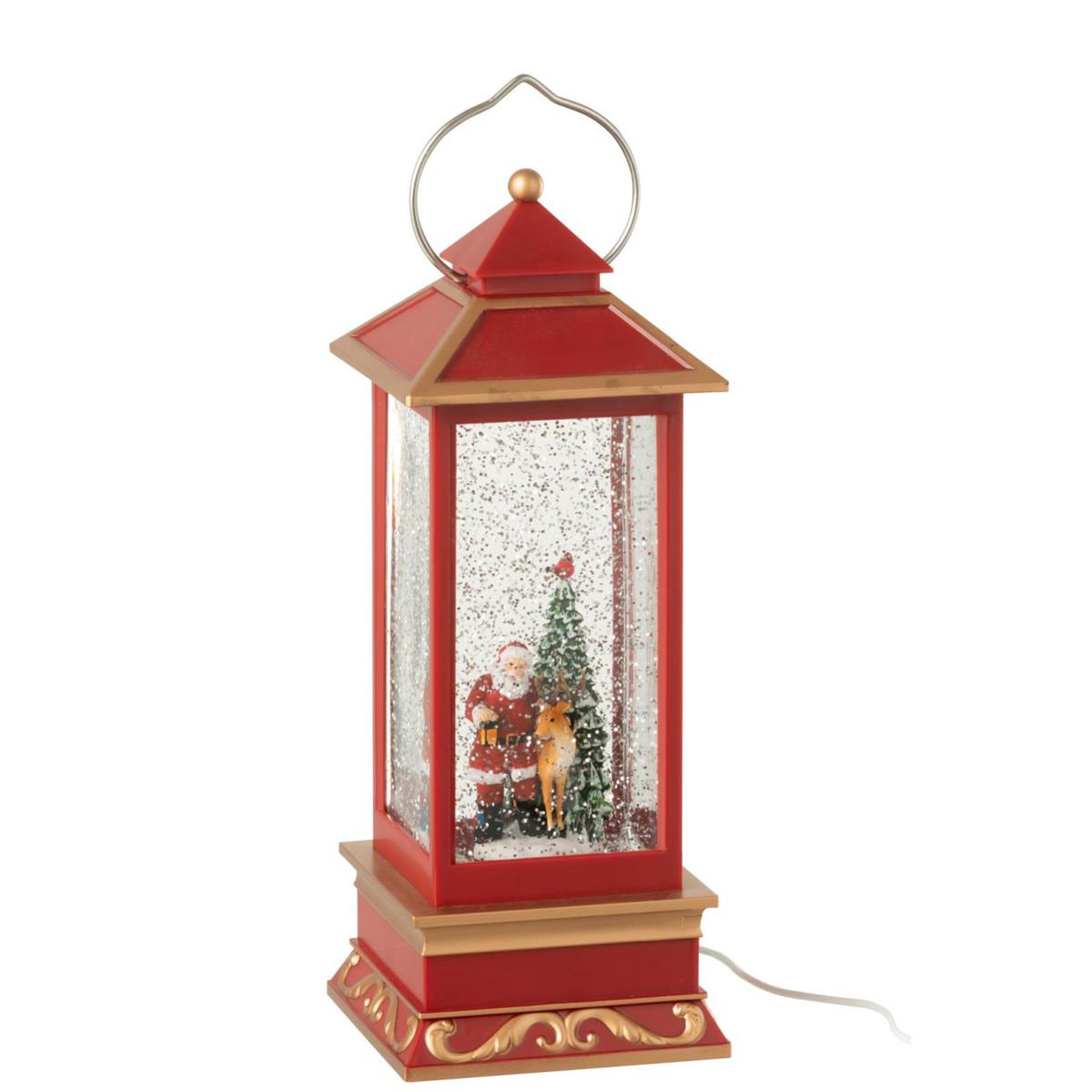 Voir la diapositive 3 : J-LINE Lanterne lumineuse  père-noël  27cm multicolore