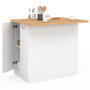Voir la diapositive 4 : ID MARKET Ilot central IVO 100 cm blanc avec plan de travail façon hêtre