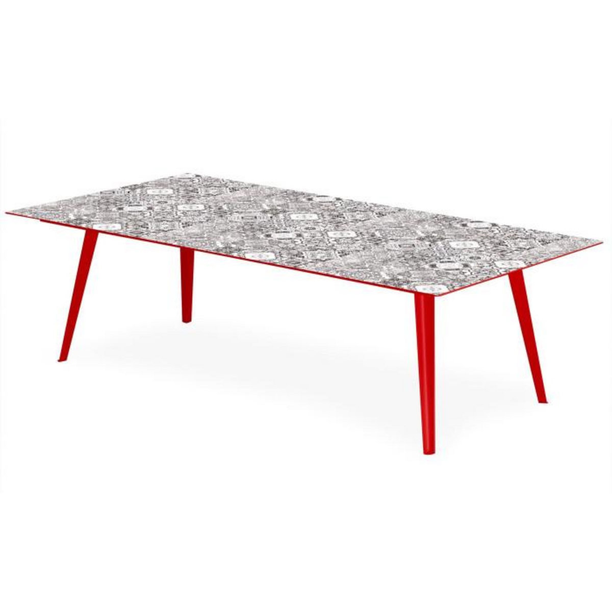 Paris Prix Table Basse 2 Covers  Natural  120cm Rouge