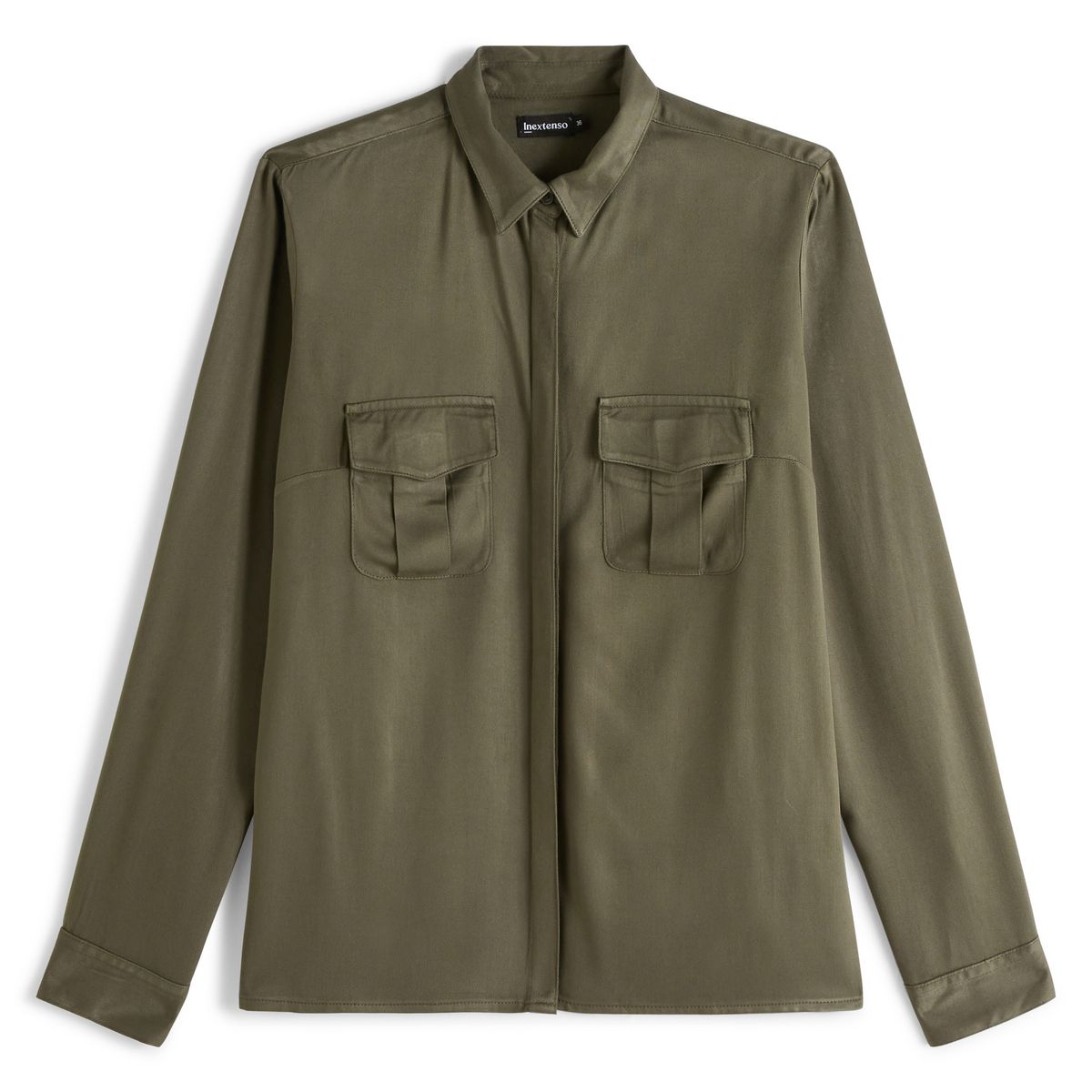 INEXTENSO Chemisier de ville vert kaki femme 