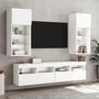 Voir la diapositive 5 : VIDAXL Meubles TV muraux avec lumieres LED 2 pcs blanc 40x30x40 cm