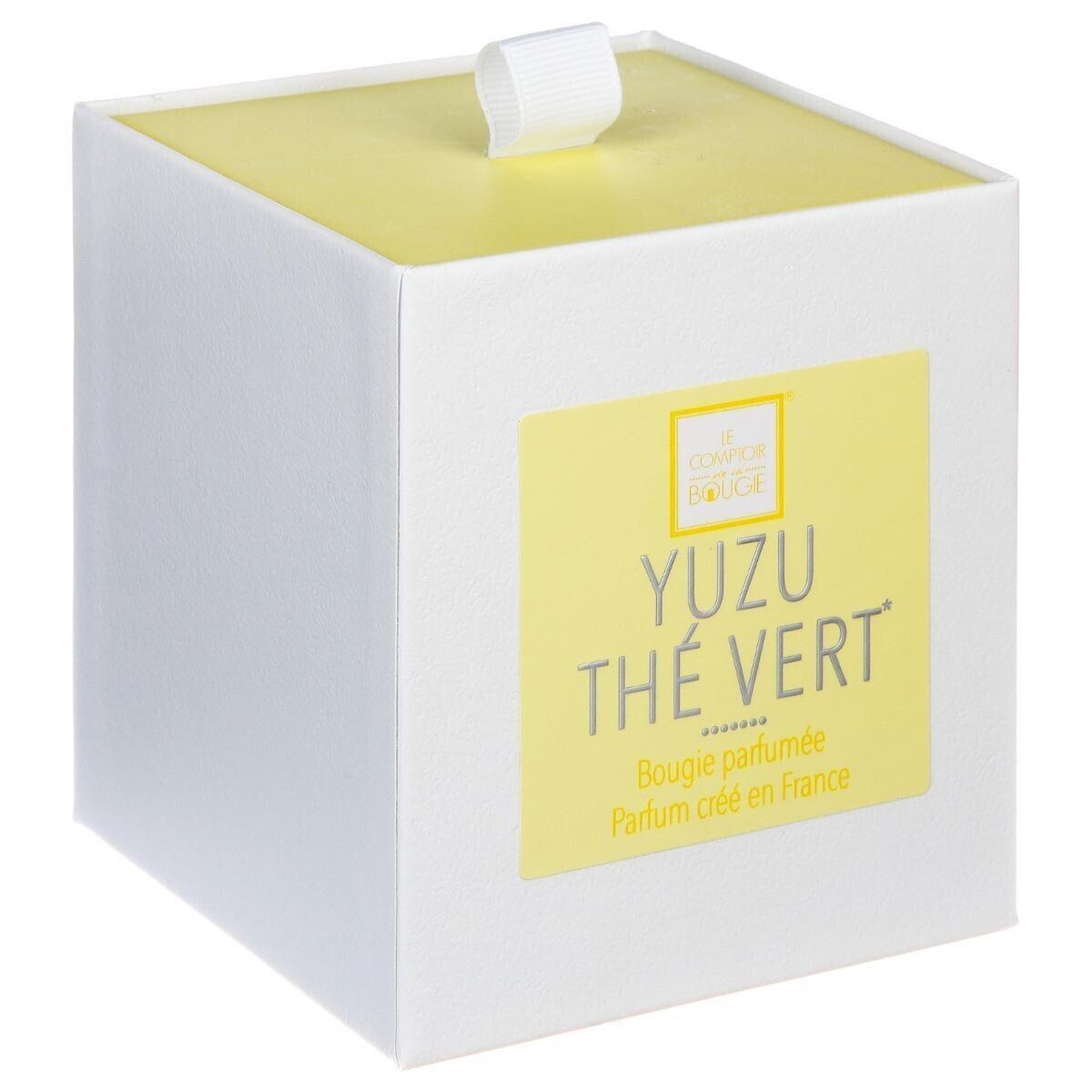 Voir la diapositive 2 : COMPTOIR DE LA BOUGIE Bougie parfumée  elea  190g thé vert & yuzu