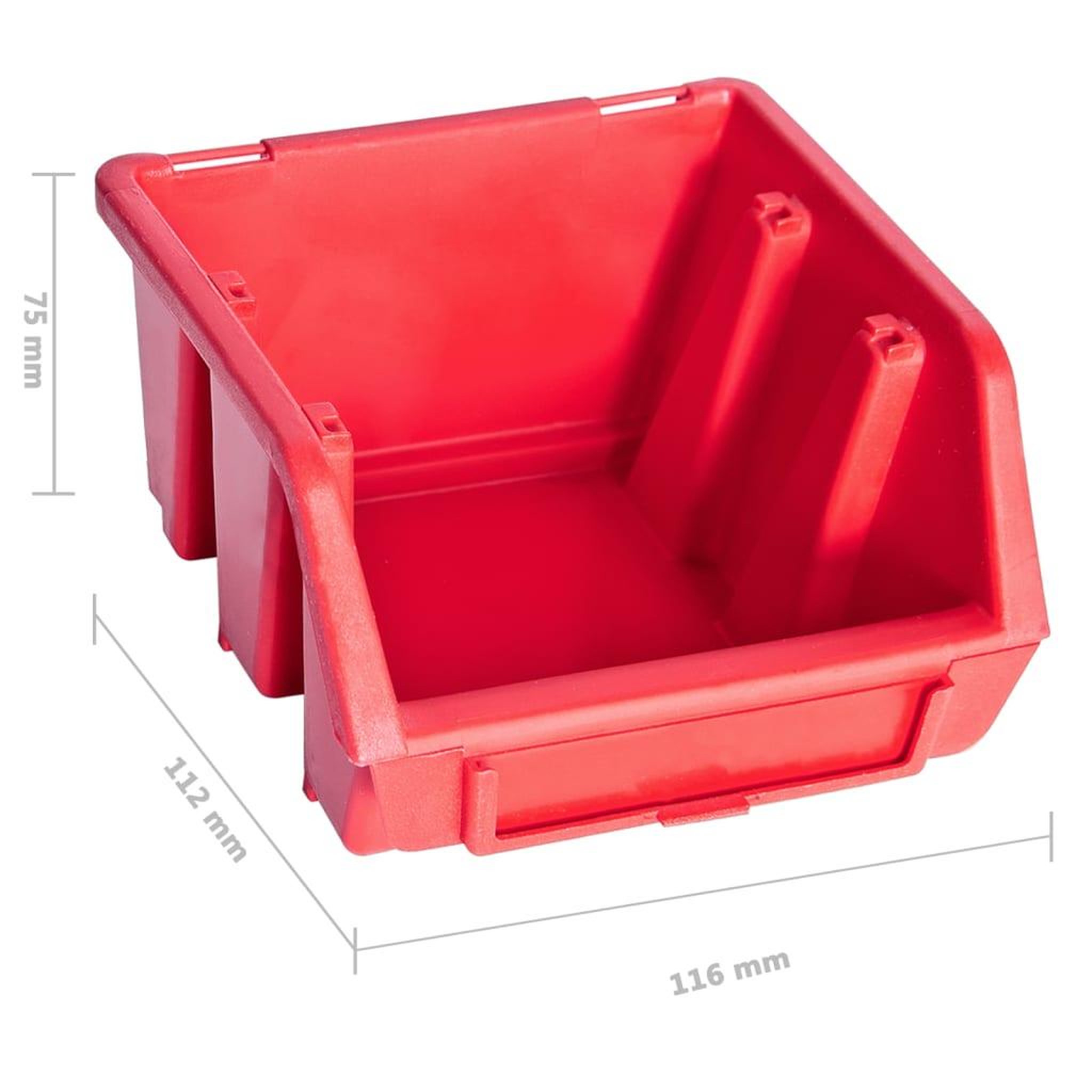 Voir la diapositive 5 : VIDAXL Kit de bacs de stockage et panneaux muraux 96 pcs Rouge et noir