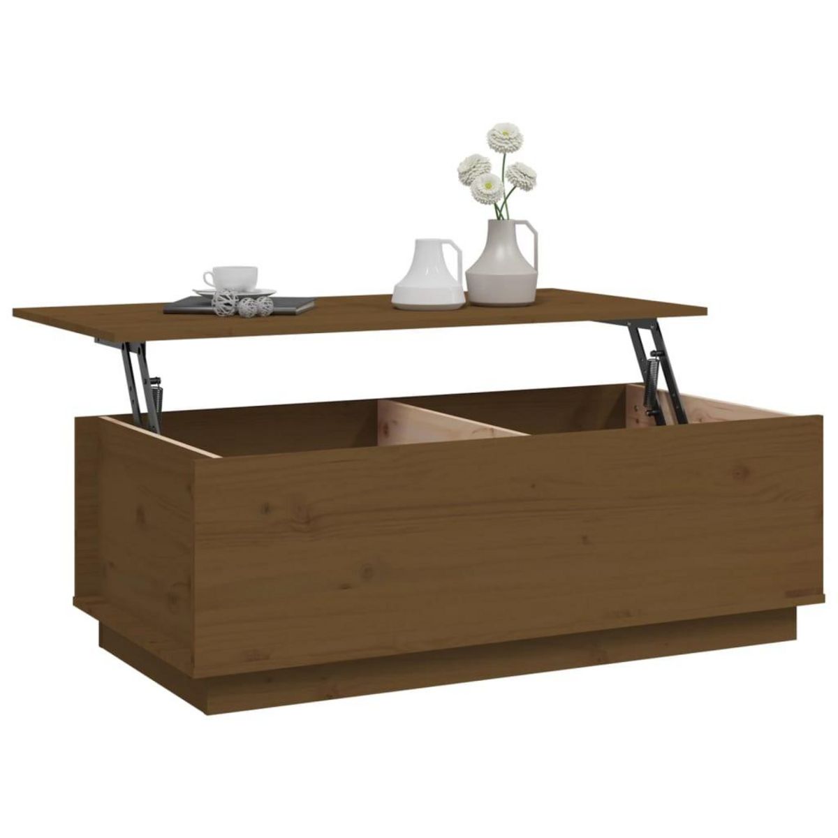 VIDAXL Table basse Marron miel 100x50x35 cm Bois massif de pin