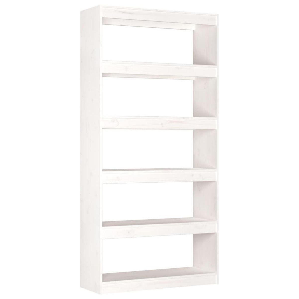 VIDAXL Bibliotheque/Separateur de piece Blanc 80x30x167,4cm Pin massif