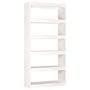 Voir la diapositive 2 : VIDAXL Bibliotheque/Separateur de piece Blanc 80x30x167,4cm Pin massif