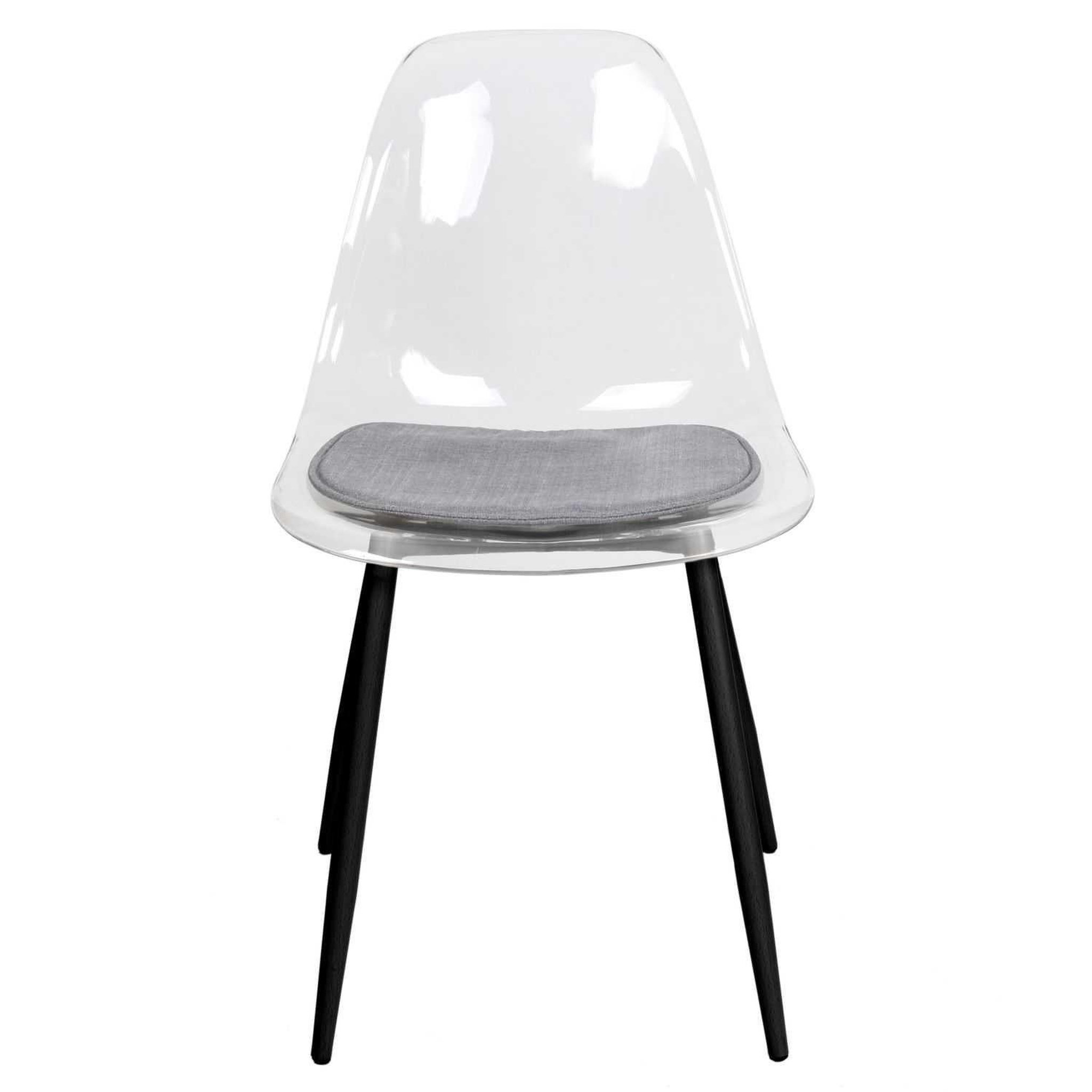 Voir la diapositive 4 : TOILINUX Lot de 2 Chaises design transparent Lilia - Noir
