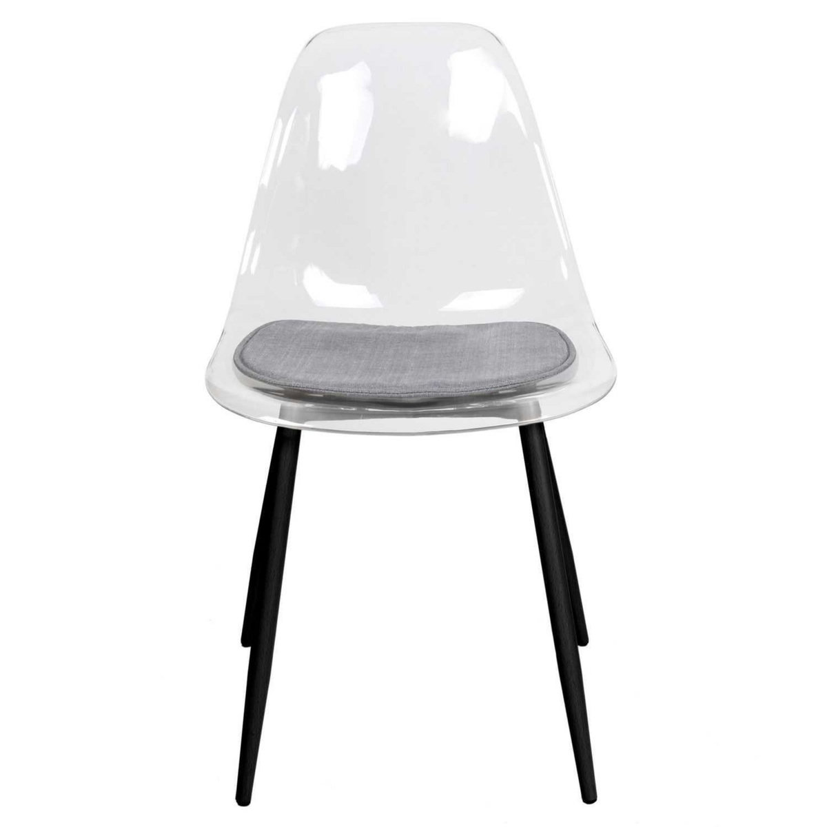 TOILINUX Lot de 2 Chaises design transparent Lilia - Noir