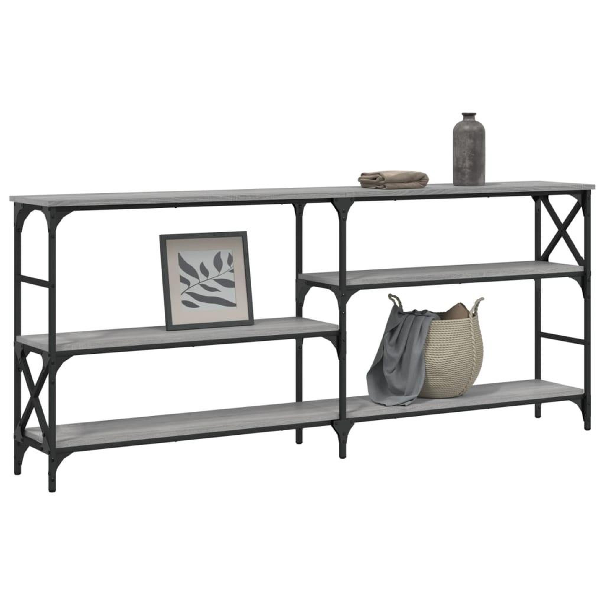 Voir la diapositive 3 : VIDAXL Table console sonoma gris 180x29x76,5 cm bois d'ingenierie