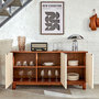 Voir la diapositive 6 : ATMOSPHERA Buffet 3 portes design en relief JILANI - Marron et beige