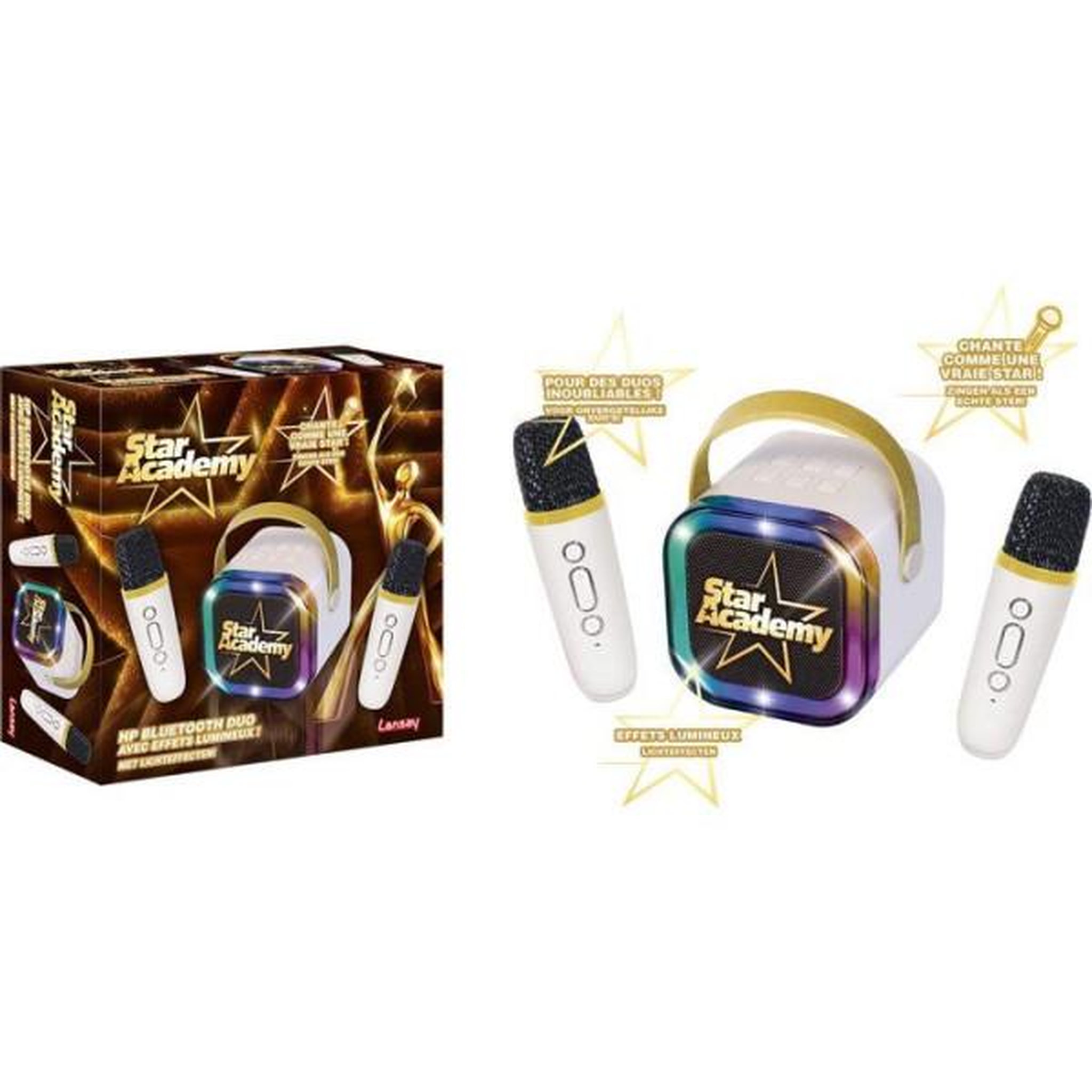 Voir la diapositive 2 : LANSAY Jeu musical - LANSAY - STAR ACADEMY - HP BLUETOOTH DUO - ENCEINTE ET 2 MICROS SANS FIL - Karaoke - Des 14 ans