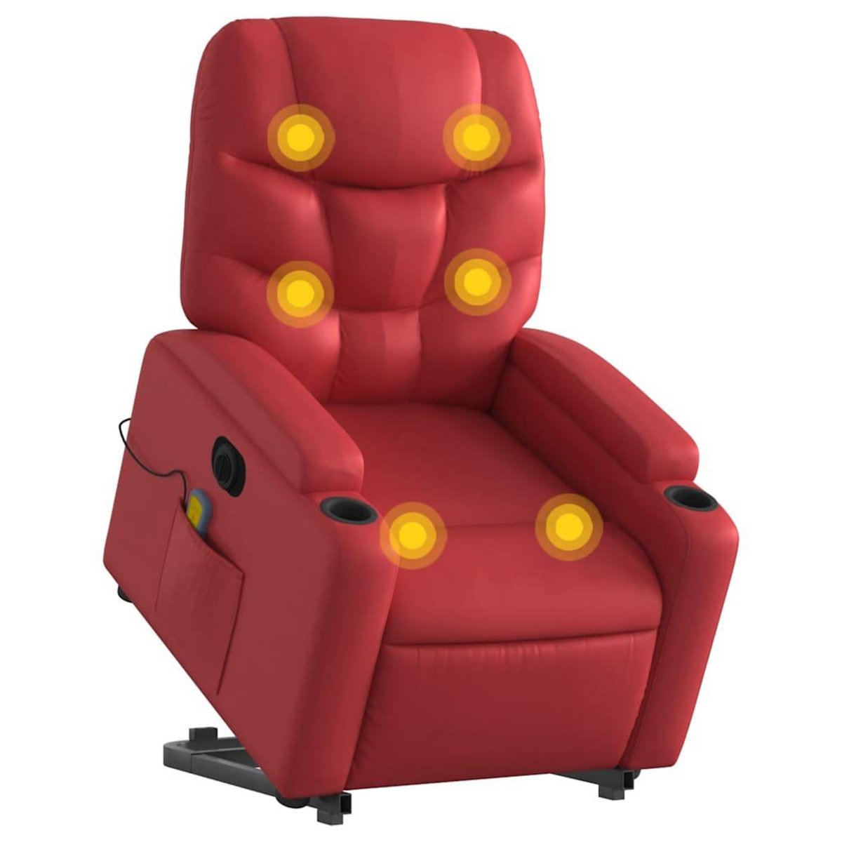 VIDAXL Fauteuil inclinable de massage electrique rouge similicuir