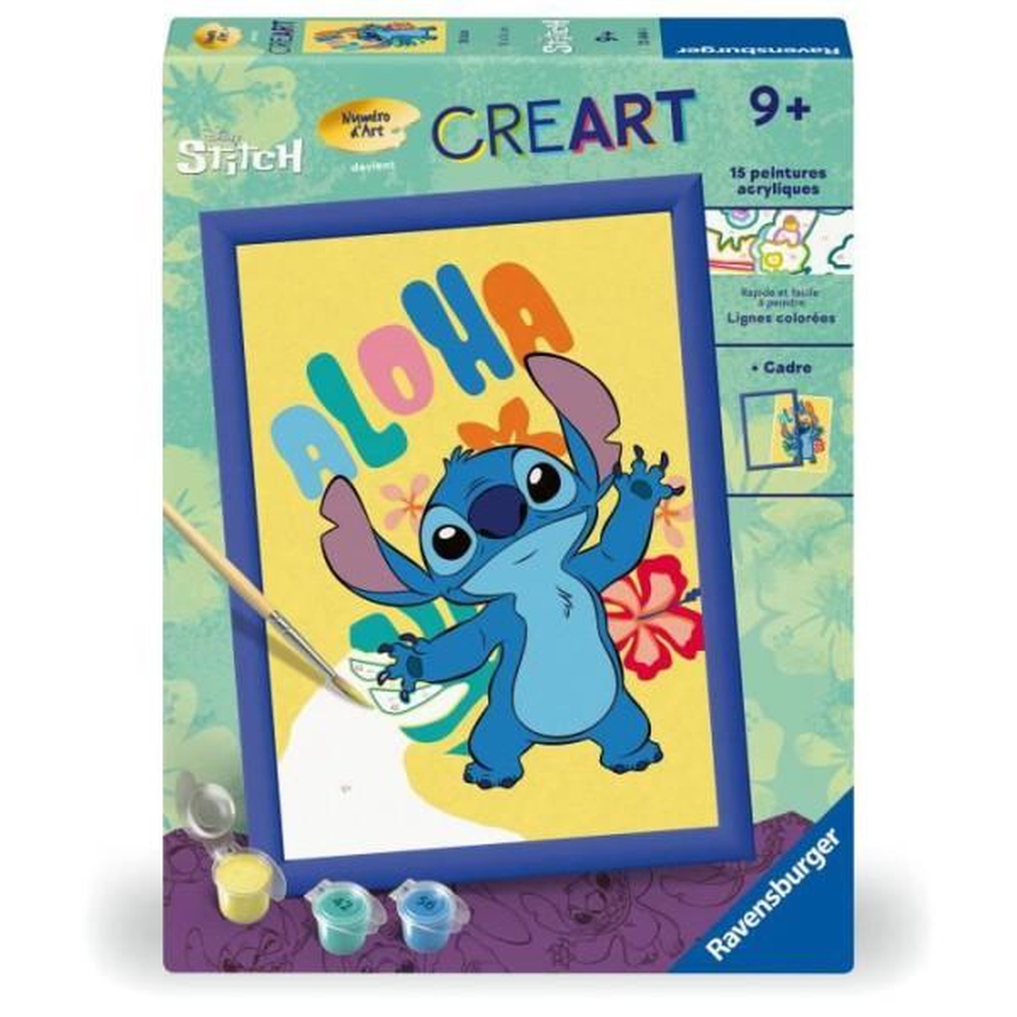 RAVENSBURGER Creart kids 18x24cm stitch, kit de peinture par numéros numéro d'art, des 7 ans, 25844, ravensburger