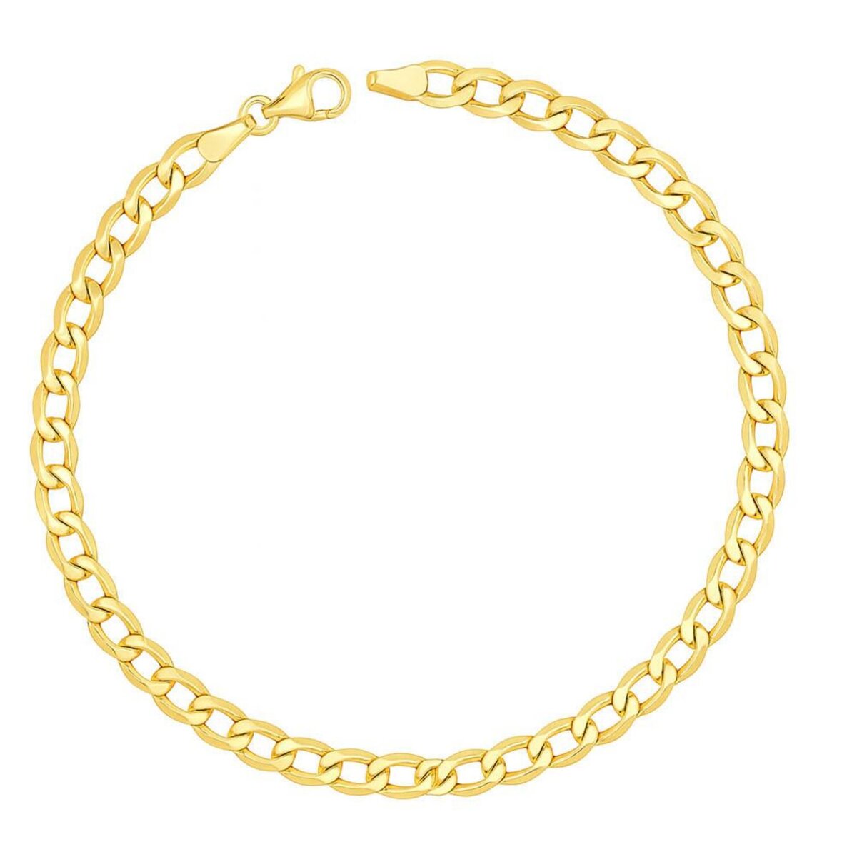 L'ATELIER D'AZUR Bracelet Or Jaune Maille Gourmette - 21 cm - Homme