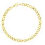 L'ATELIER D'AZUR Bracelet Or Jaune Maille Gourmette - 21 cm - Homme