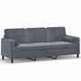 Voir la diapositive 2 : VIDAXL Canape 3 places avec oreillers gris fonce 180 cm velours