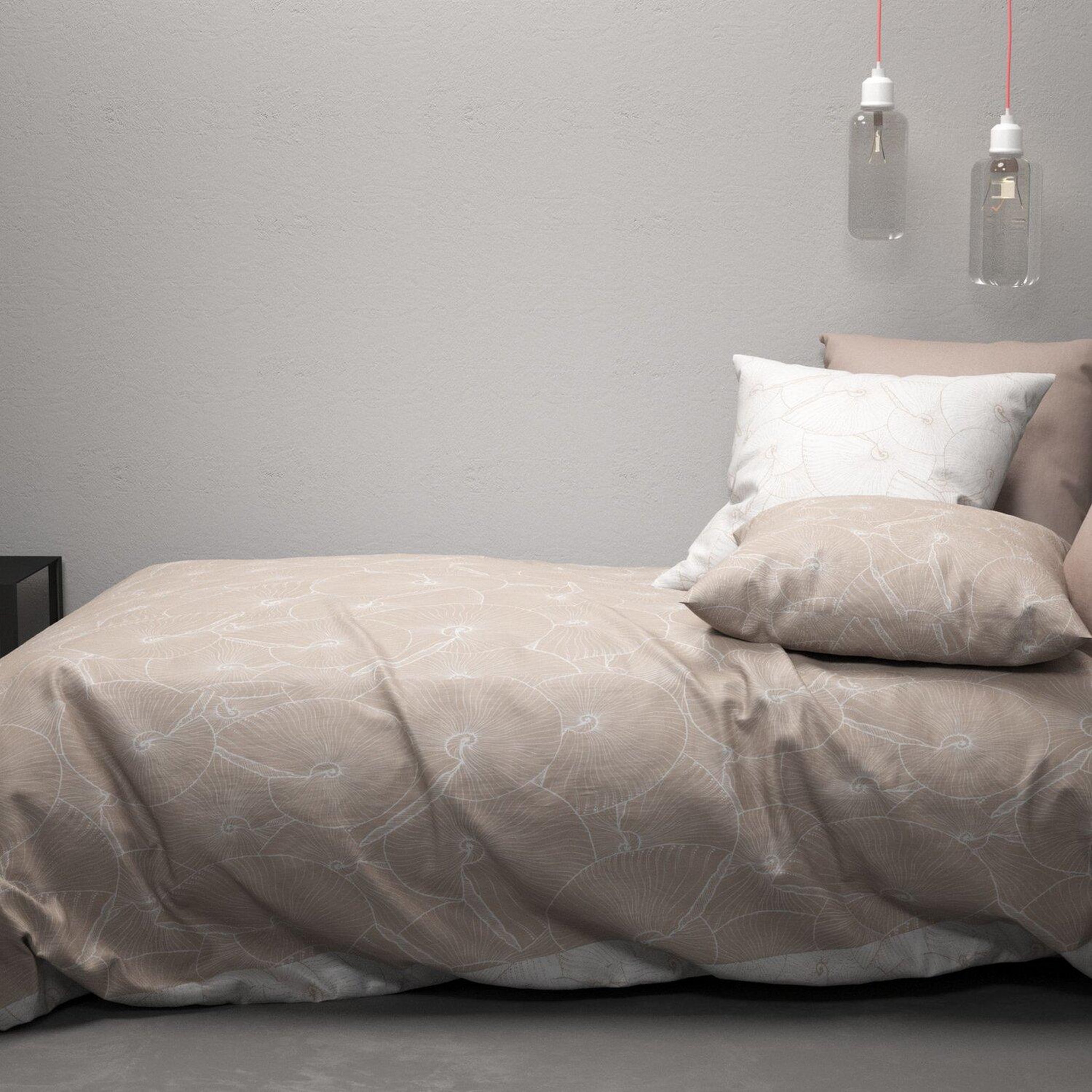 Voir la diapositive 2 : Home collection Parure housse de couette 100% coton lyocell 57fils-plage revers.