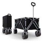 KINDERKRAFT Brouette pliable 130 l tige telescopique roues 360. Coloris disponibles : Noir, Gris, Bleu