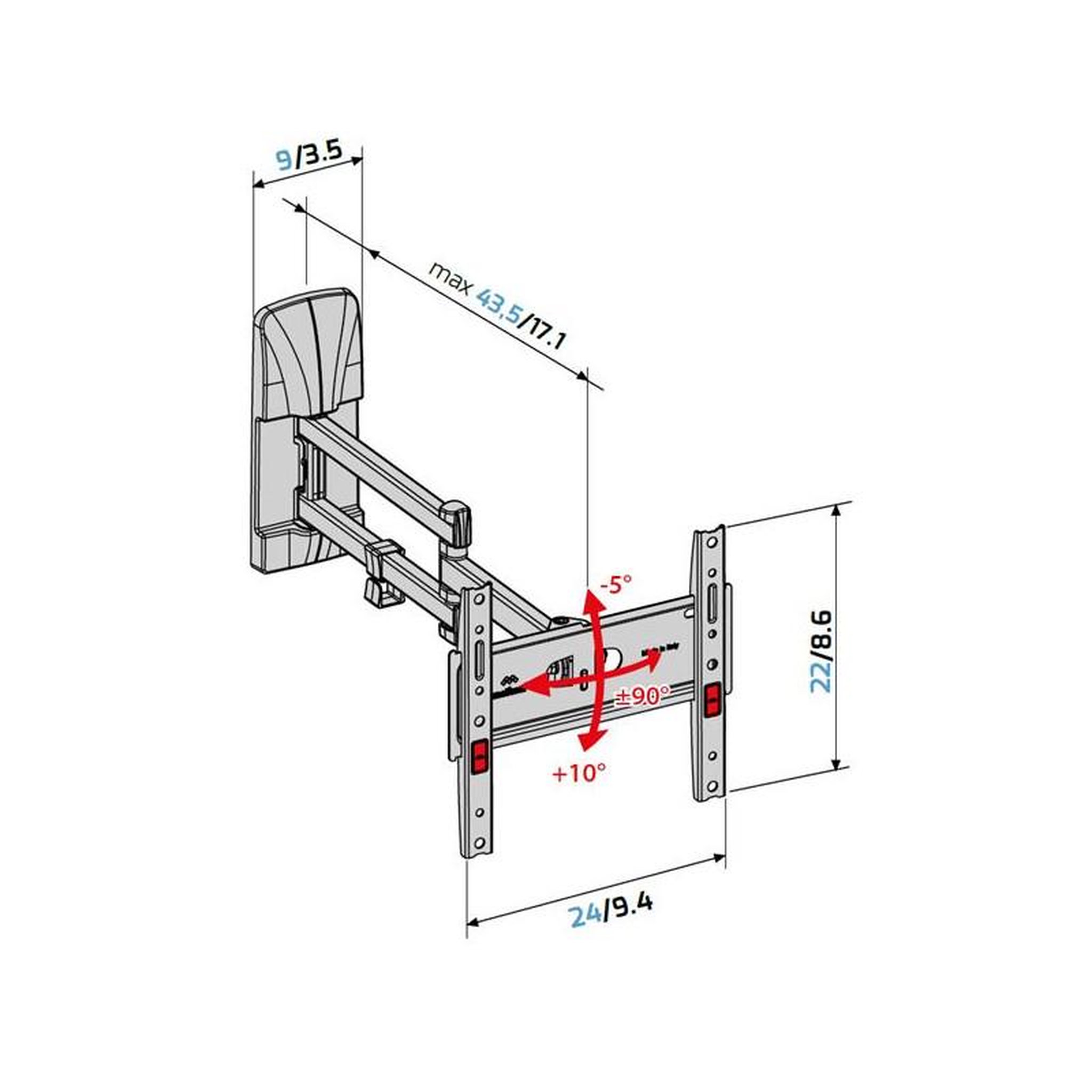 Voir la diapositive 4 : Meliconi SUPPORT MURAL MELICONI GSDR200-PLUSFB