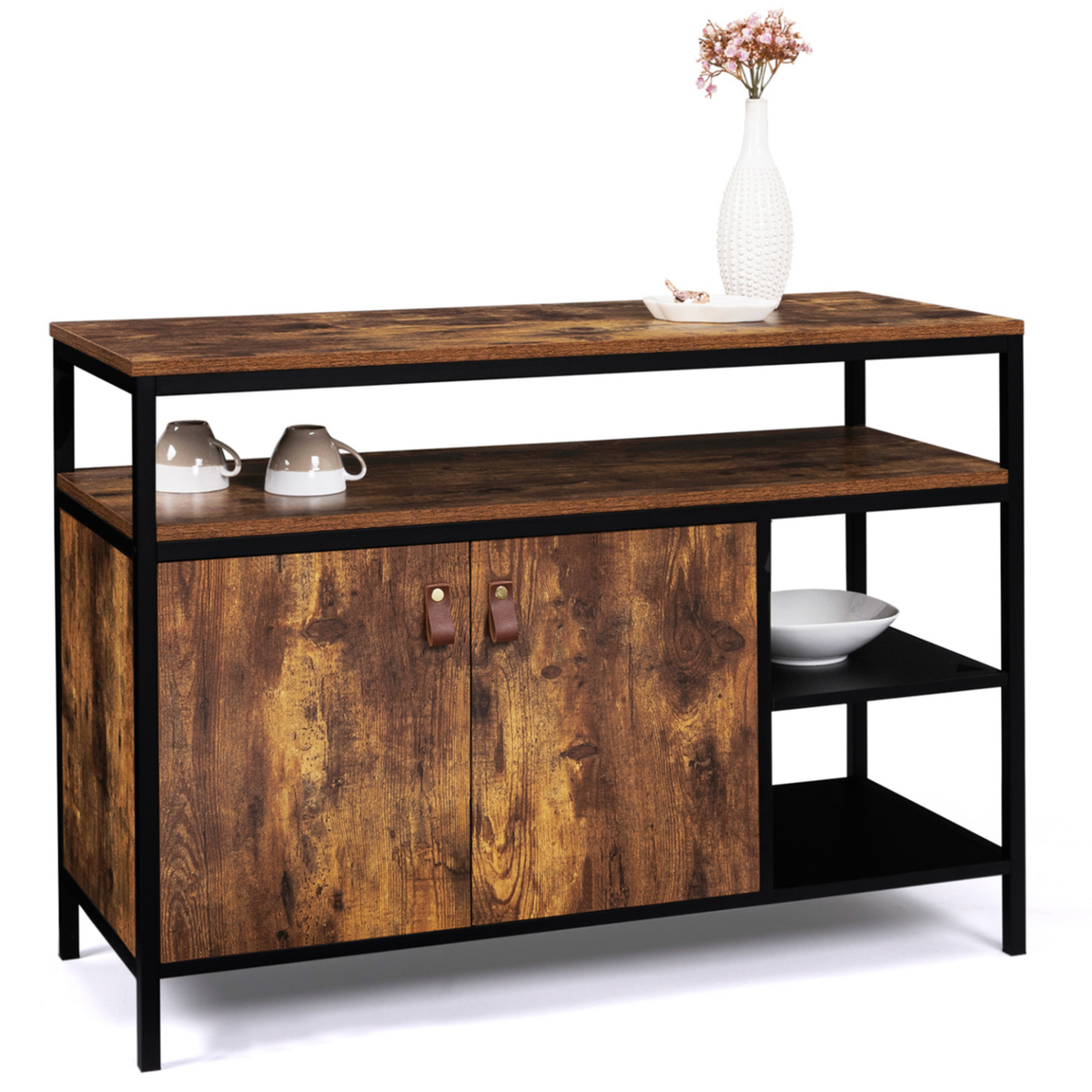 ID MARKET Buffet bas 2 portes 100 cm CHICAGO design industriel