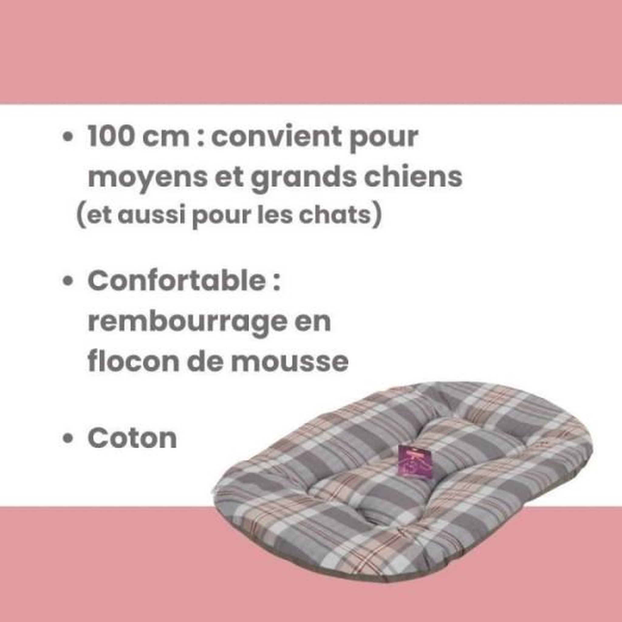 Voir la diapositive 3 : MARKET24 Couchage pour chien - TYROL - Coussin Oval Toronto - 100 x 60 x 3 cm