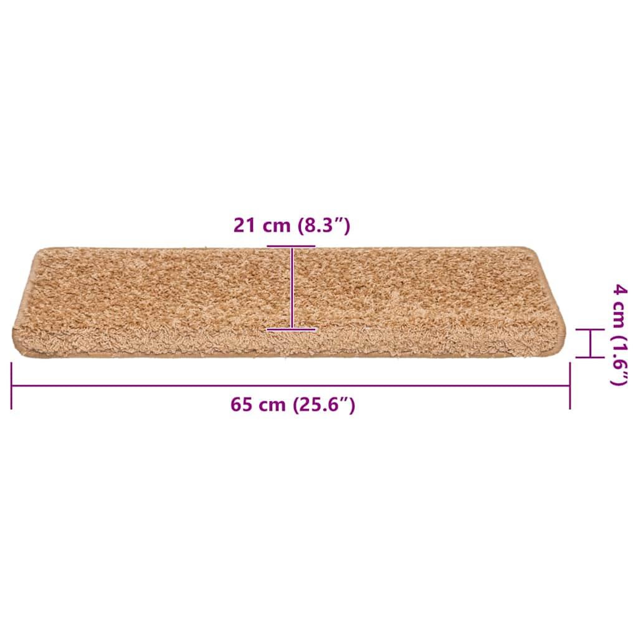 Voir la diapositive 6 : VIDAXL Tapis d'escalier 30 pcs 65x21x4 cm Beige