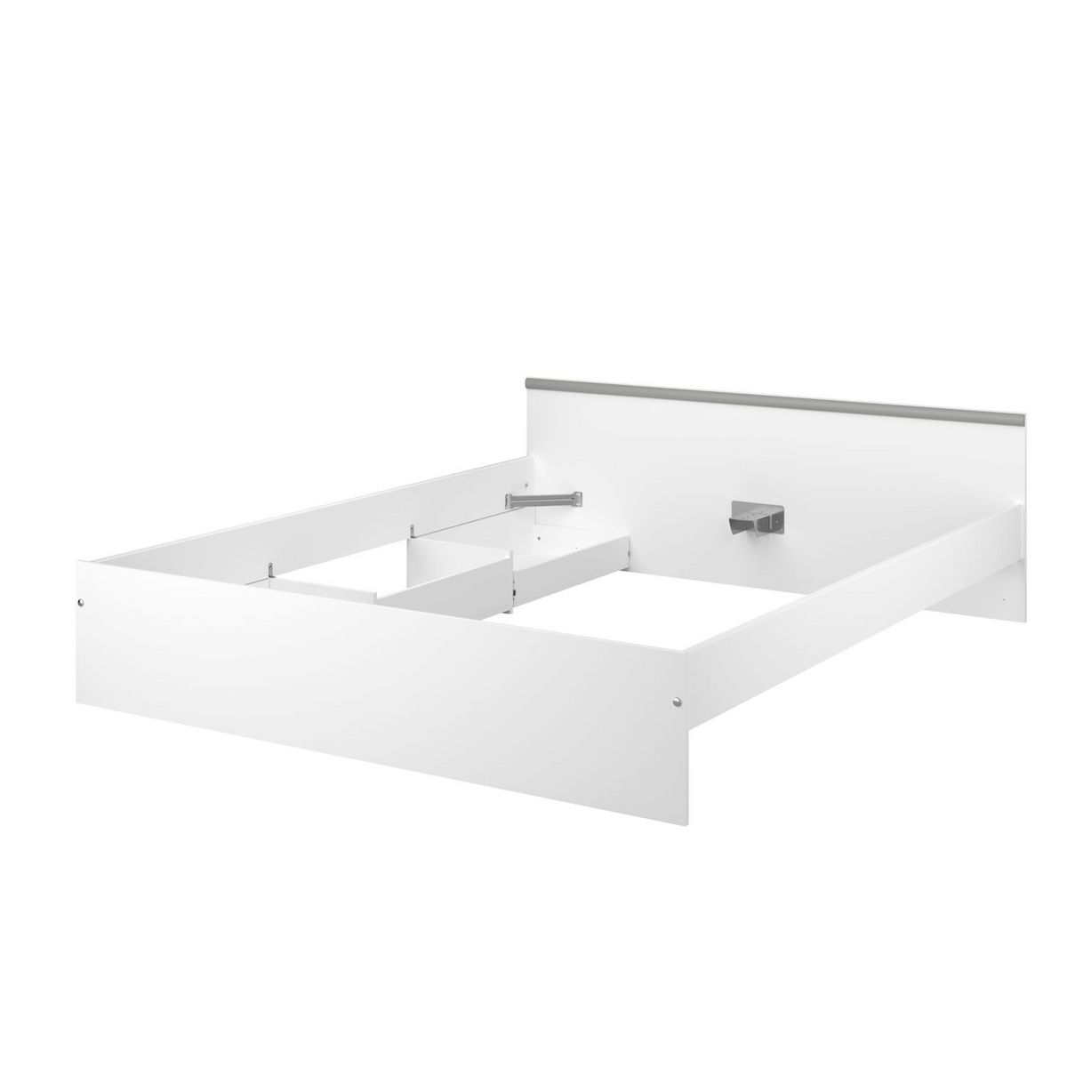 Lit double adulte 160x200 cm 2 tiroirs 1 niche DOWNTON 