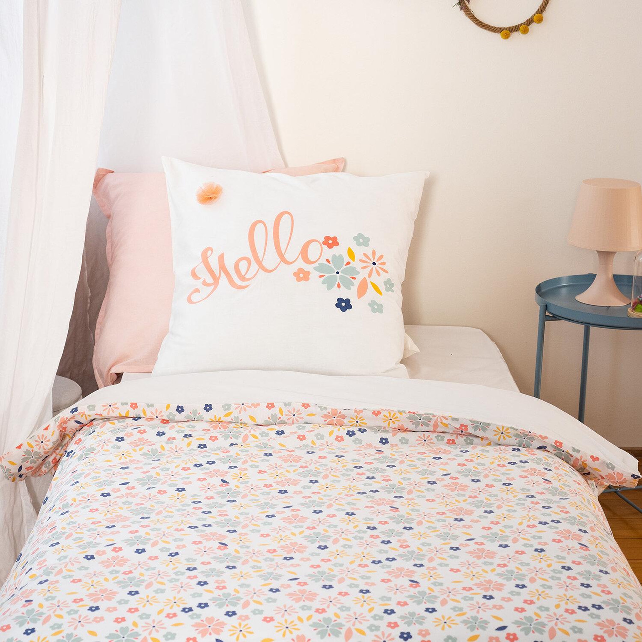 Voir la diapositive 5 : Home collection Parure de couette 2pcs 140x200cm coton hello