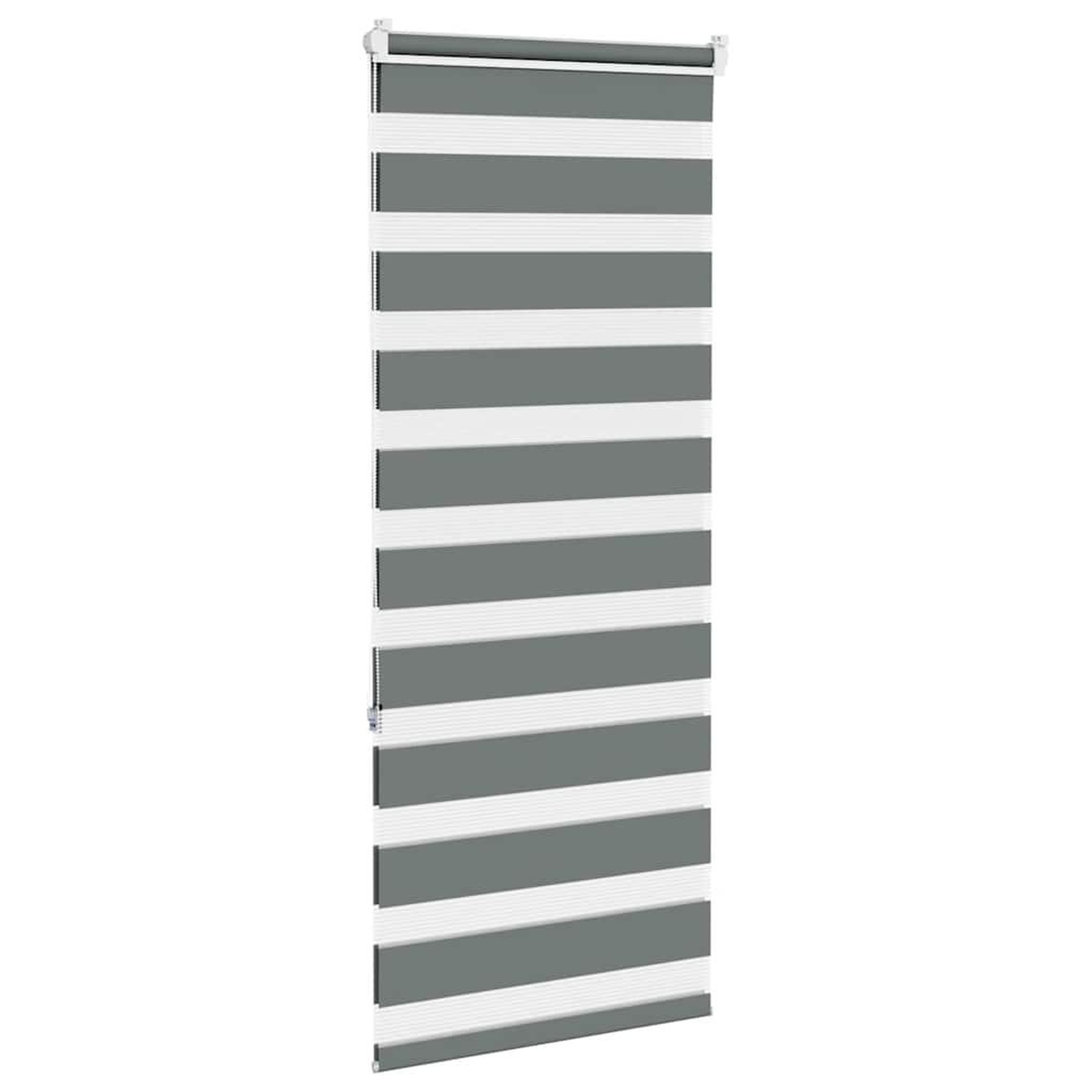 Voir la diapositive 4 : VIDAXL Store zebre gris fonce largeur du tissu 60,9 cm polyester