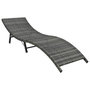 Voir la diapositive 2 : VIDAXL Chaise longue pliable avec coussin Resine tressee Gris