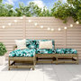 Voir la diapositive 1 : VIDAXL Salon de jardin 4 pcs bois de pin impregne
