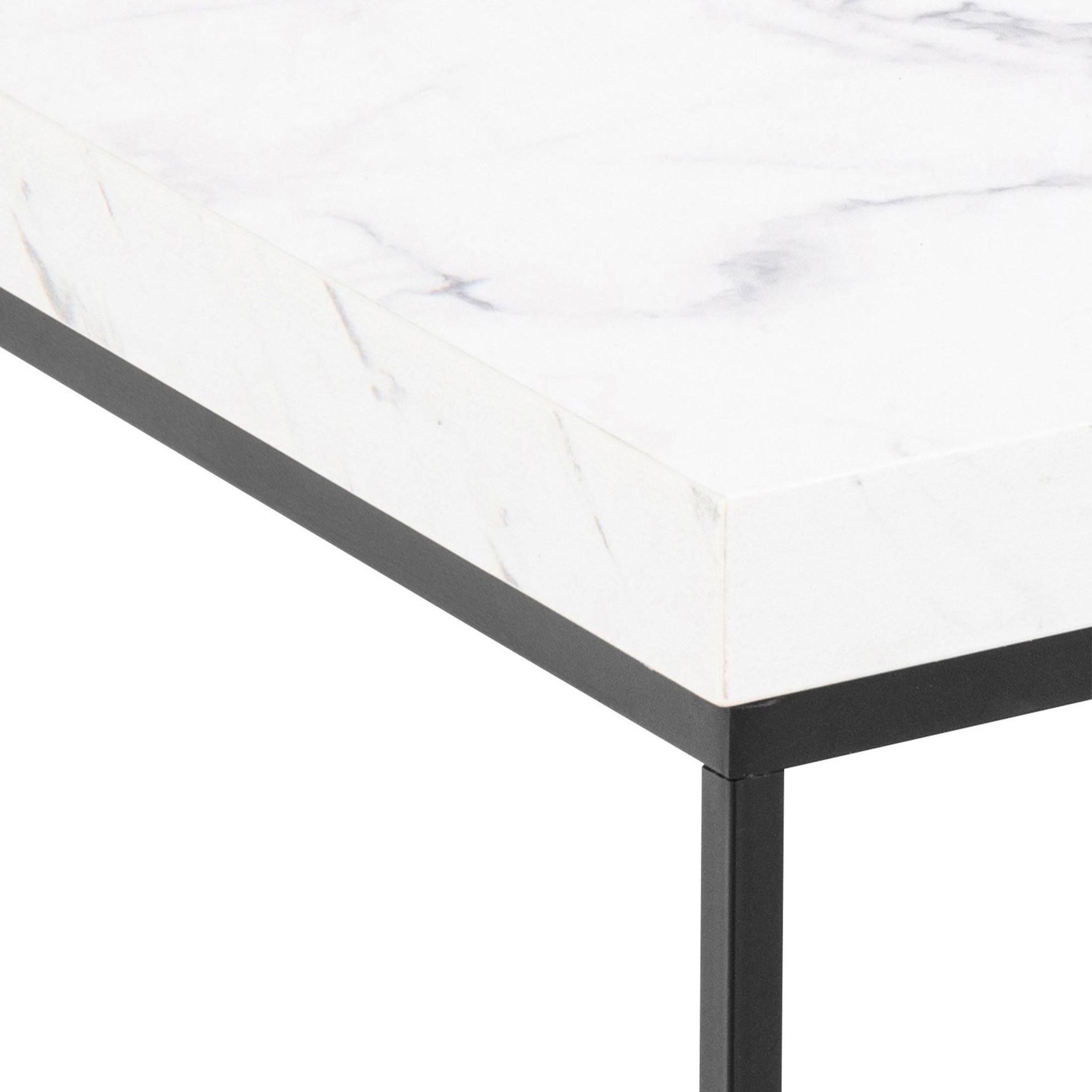 Voir la diapositive 3 : LISA DESIGN Alamosa - table basse - effet marbre blanc - 60 cm