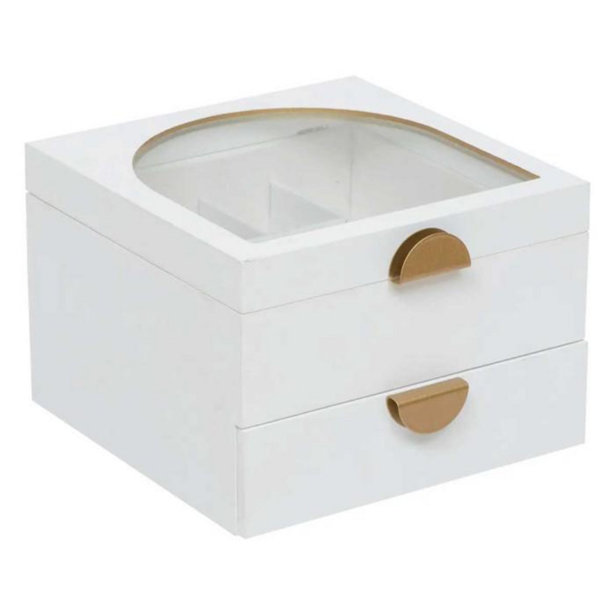 ATMOSPHERA Boîte à Bijoux 2 Tiroirs  Wild Romance  20cm Blanc