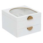 ATMOSPHERA Boîte à Bijoux 2 Tiroirs  Wild Romance  20cm Blanc