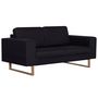 Voir la diapositive 2 : VIDAXL Canape a 2 places Tissu Noir