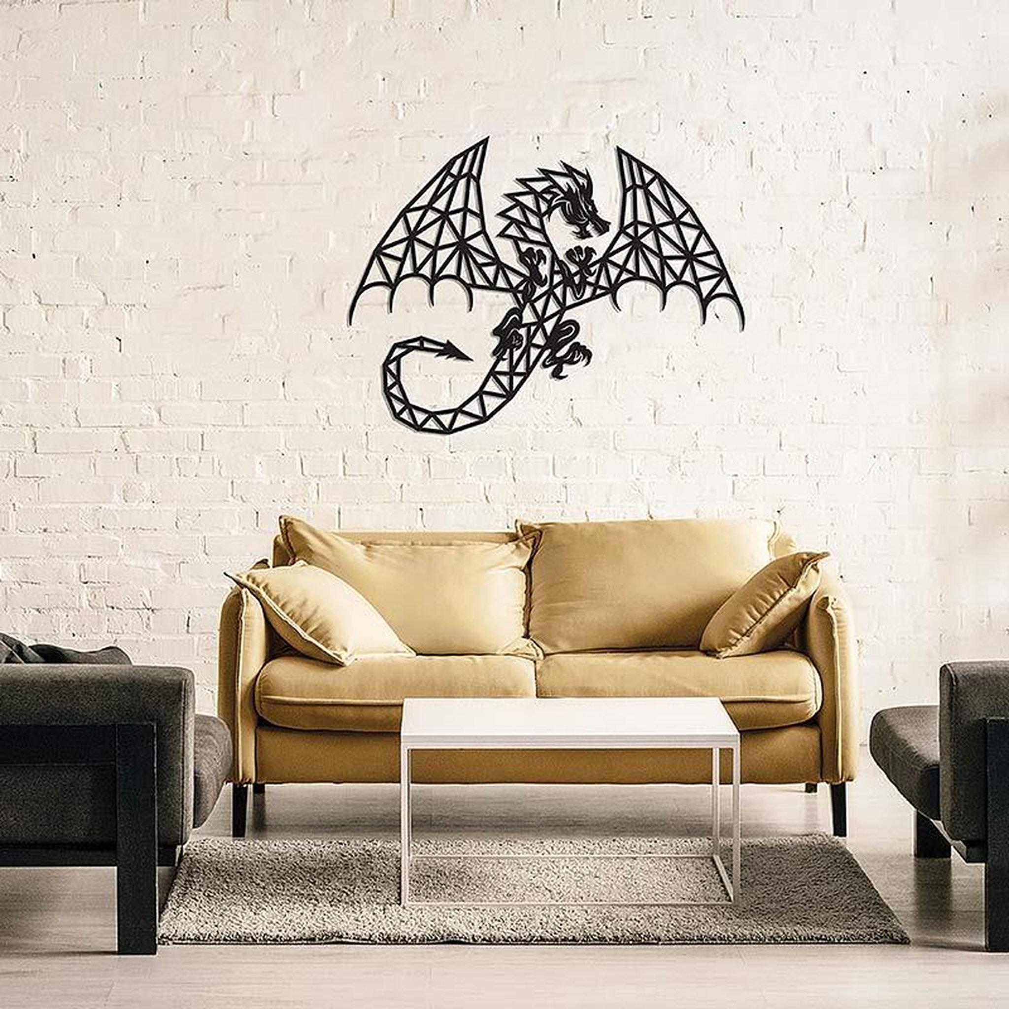 Voir la diapositive 2 : ECO WOOD ART Puzzle mural en bois - dragon 94,8 cm