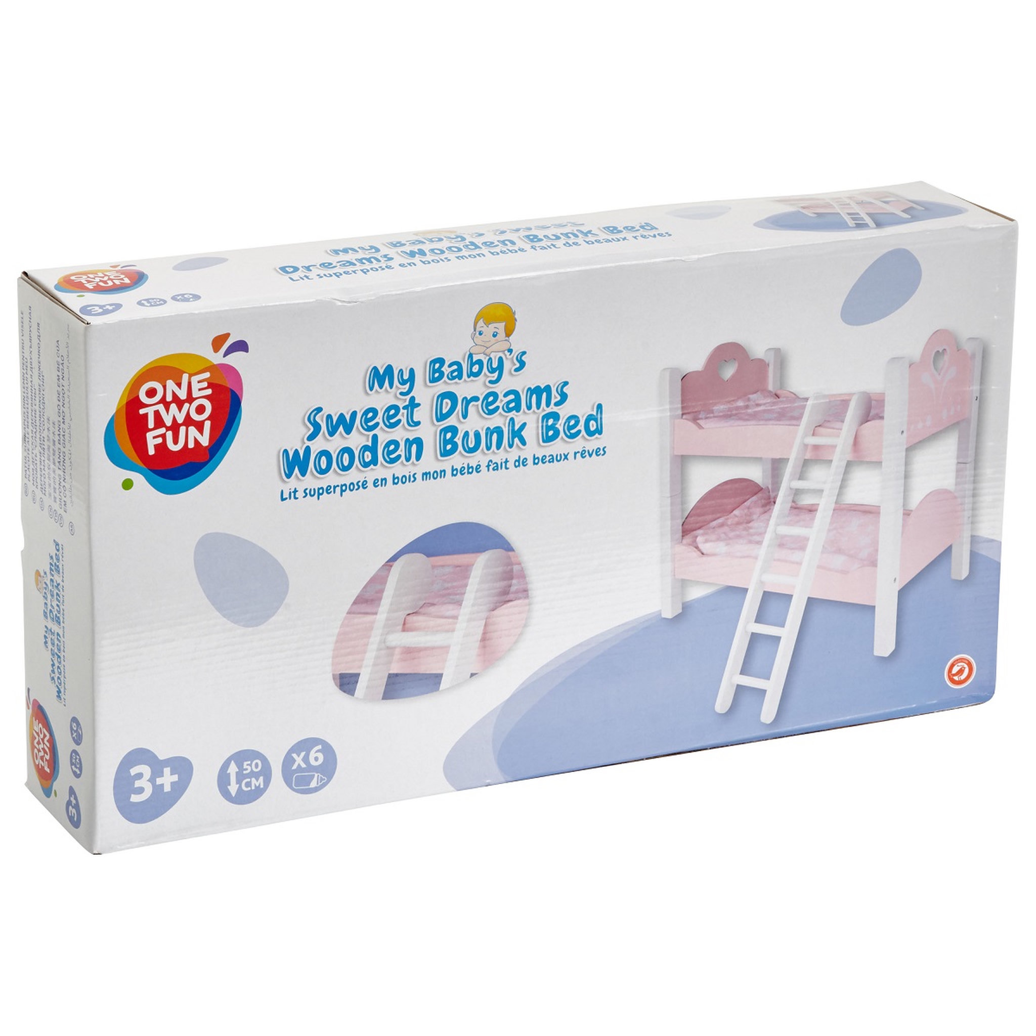 Voir la diapositive 2 : One Two Fun Lit de poupée superposé en bois