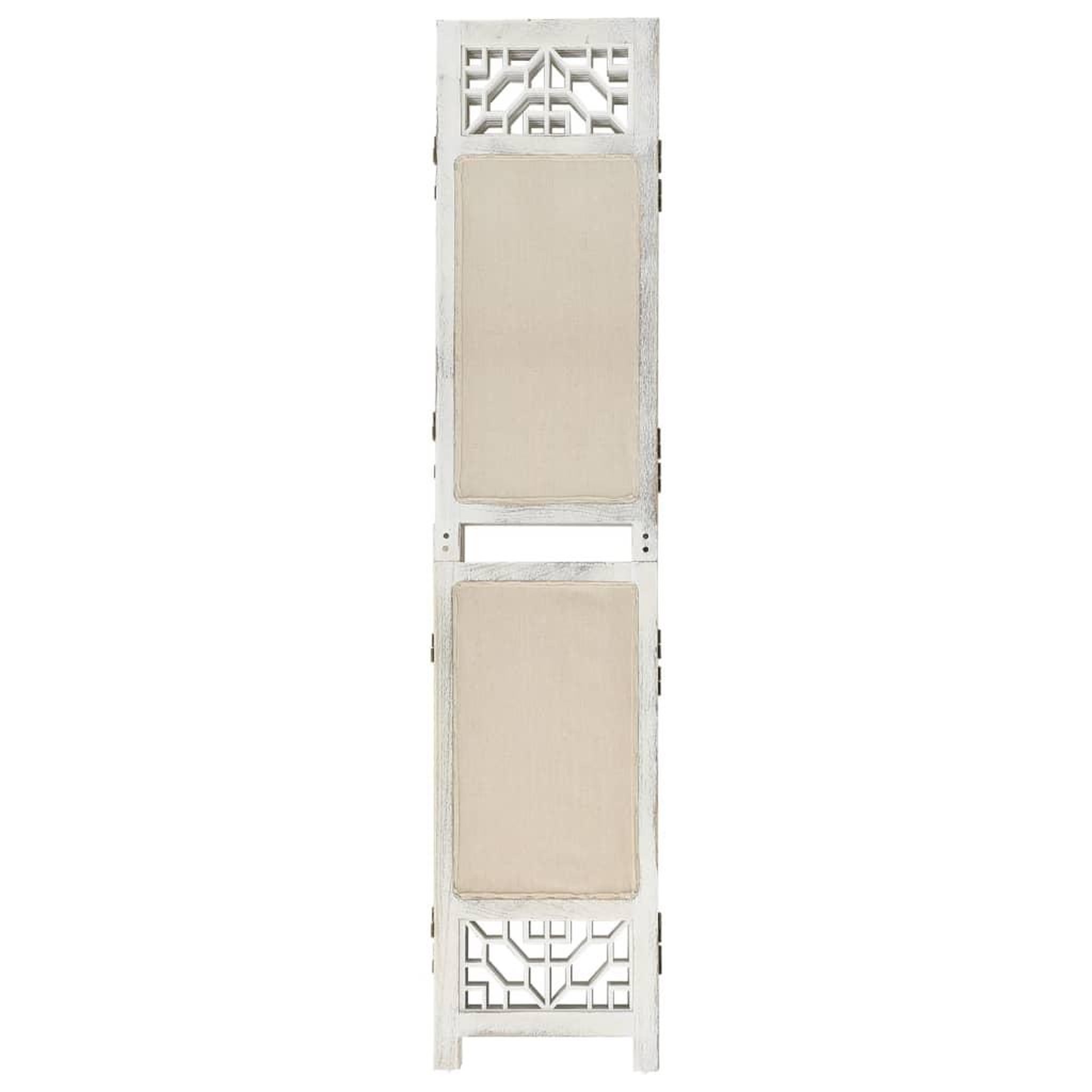 Voir la diapositive 2 : VIDAXL Cloison de separation 5 panneaux Creme 175x165 cm Tissu