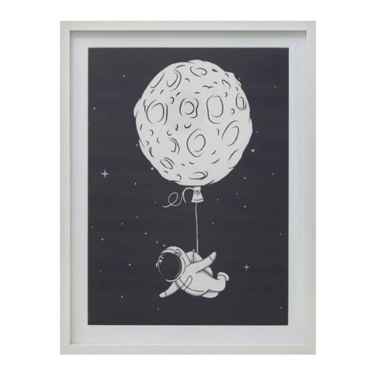 Atmosphera Kids Toile Imprimée  Espace  31x41cm Bleu & Blanc