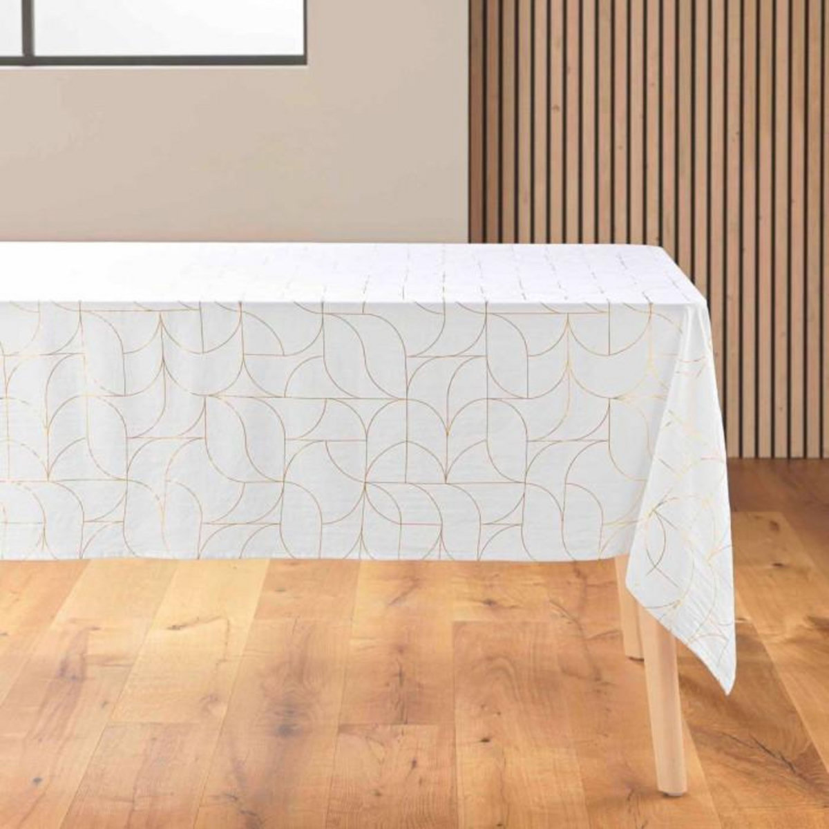 Paris Prix Nappe Antitache  Louxor  140x240cm Blanc & Or