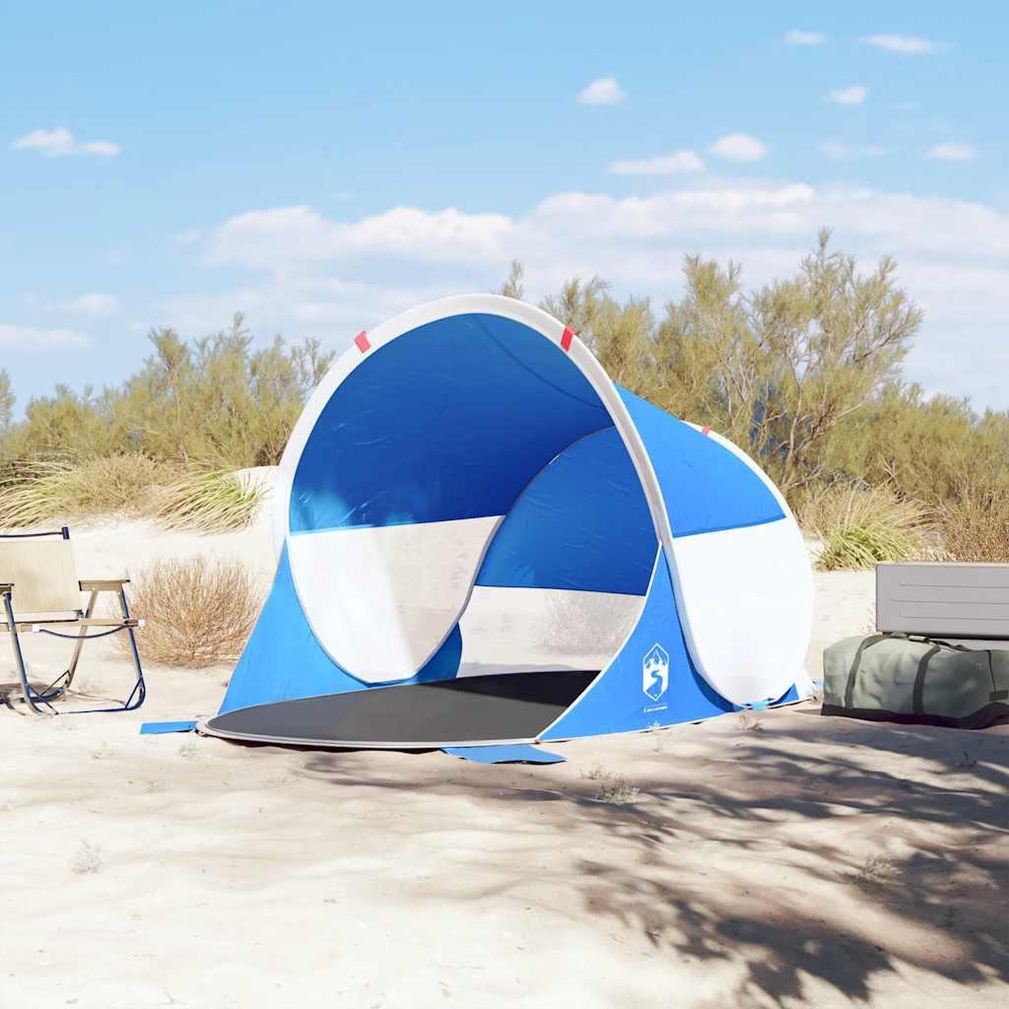 Voir la diapositive 3 : VIDAXL Tente de plage bleu azure escamotable impermeable