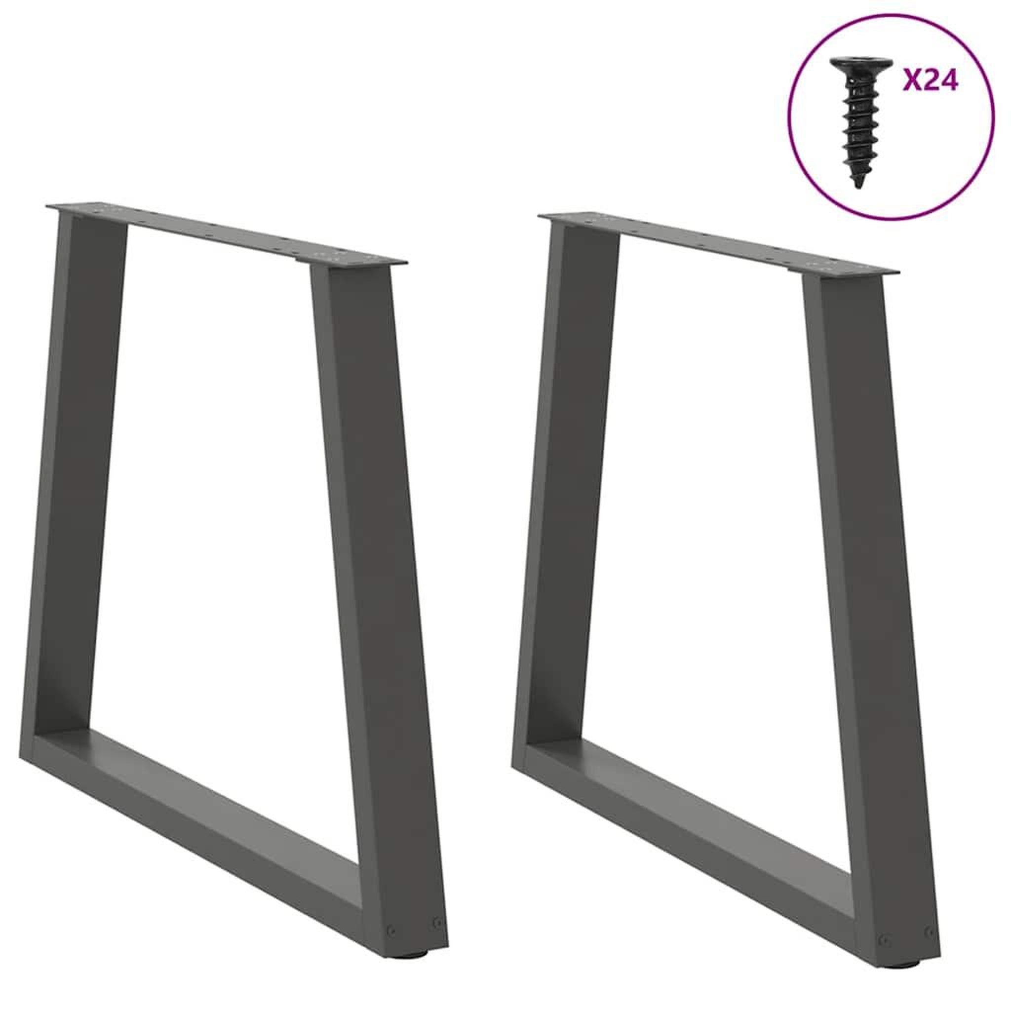Voir la diapositive 3 : VIDAXL Pieds de table a manger forme de V 2 pcs 80x(72-73,3) cm acier