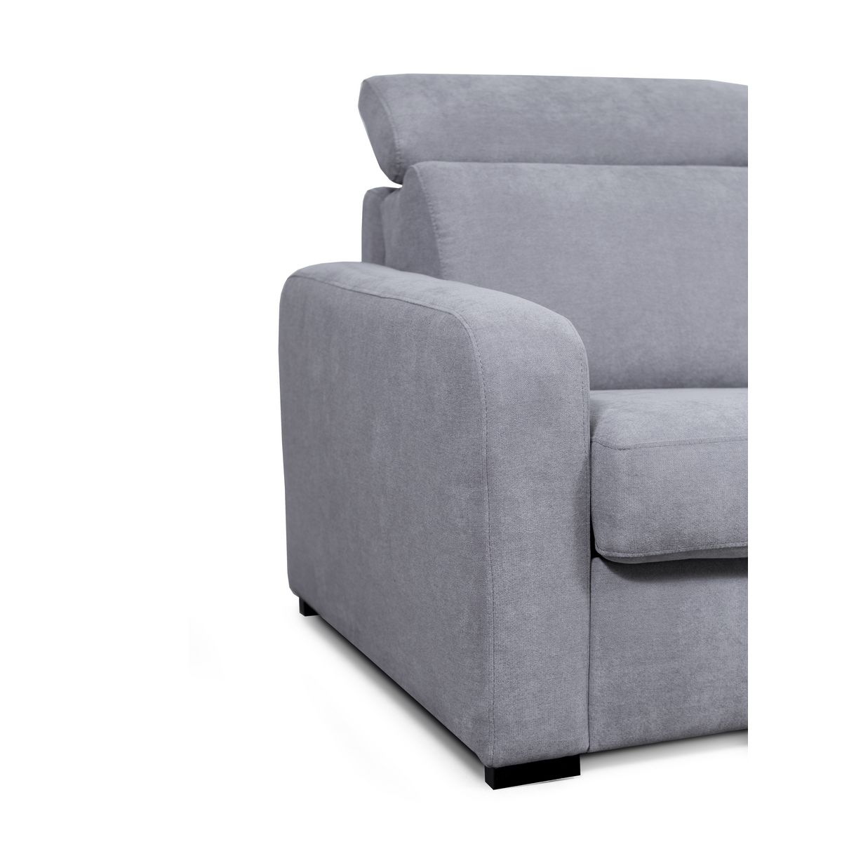 Canapé système couchage rapide 3 places en tissu gris clair CAROLE