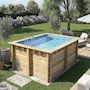 Voir la diapositive 3 : Habitat et Jardin Piscine bois rectangle   Zanzibar  - 3.50 x 2.30 x 1.24 m + Mini pompe à chaleur 3.5kW