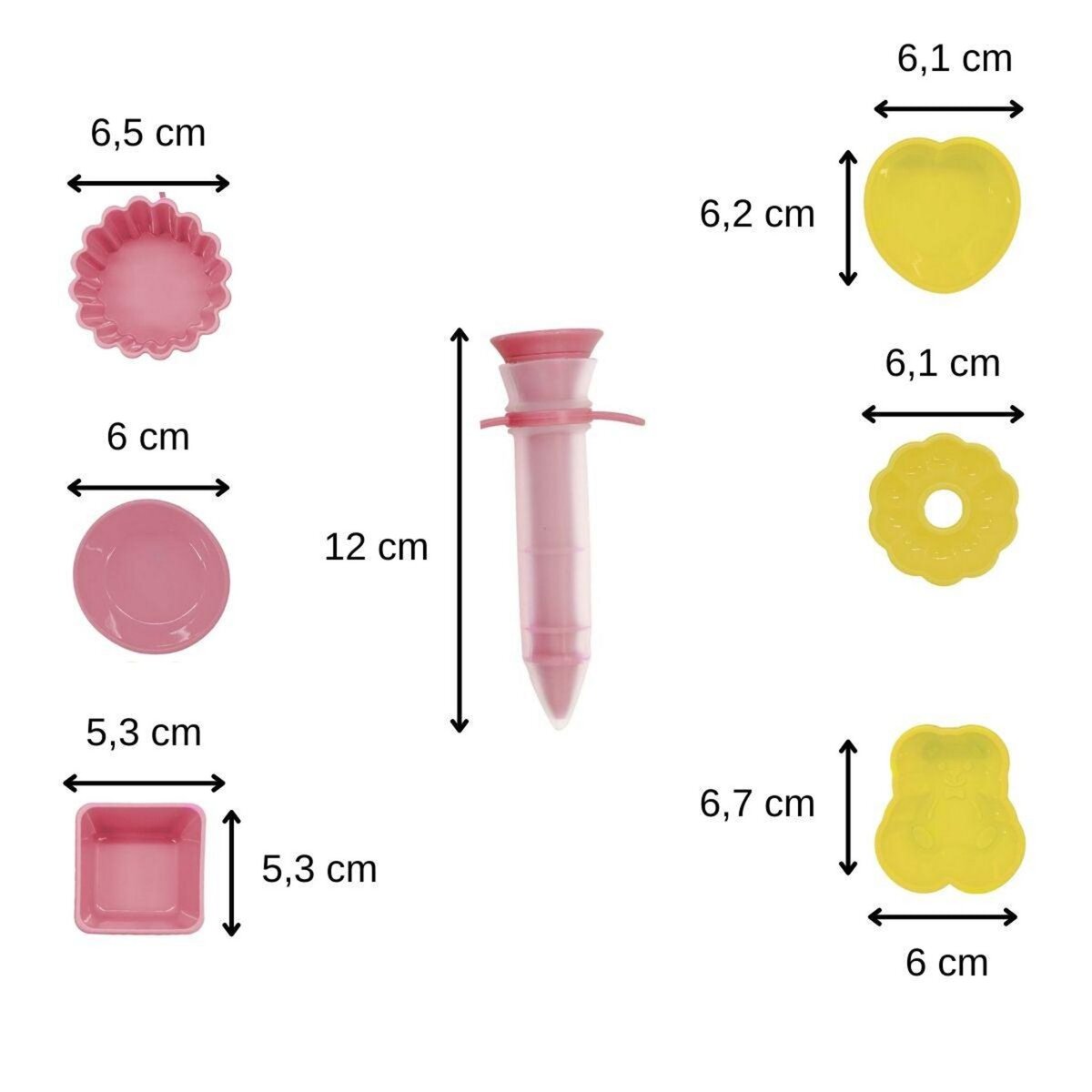 Fackelmann Set de 7 ustensiles de pâtisserie avec stylo de décoration et mini moules Fackelmann Mini Monsters