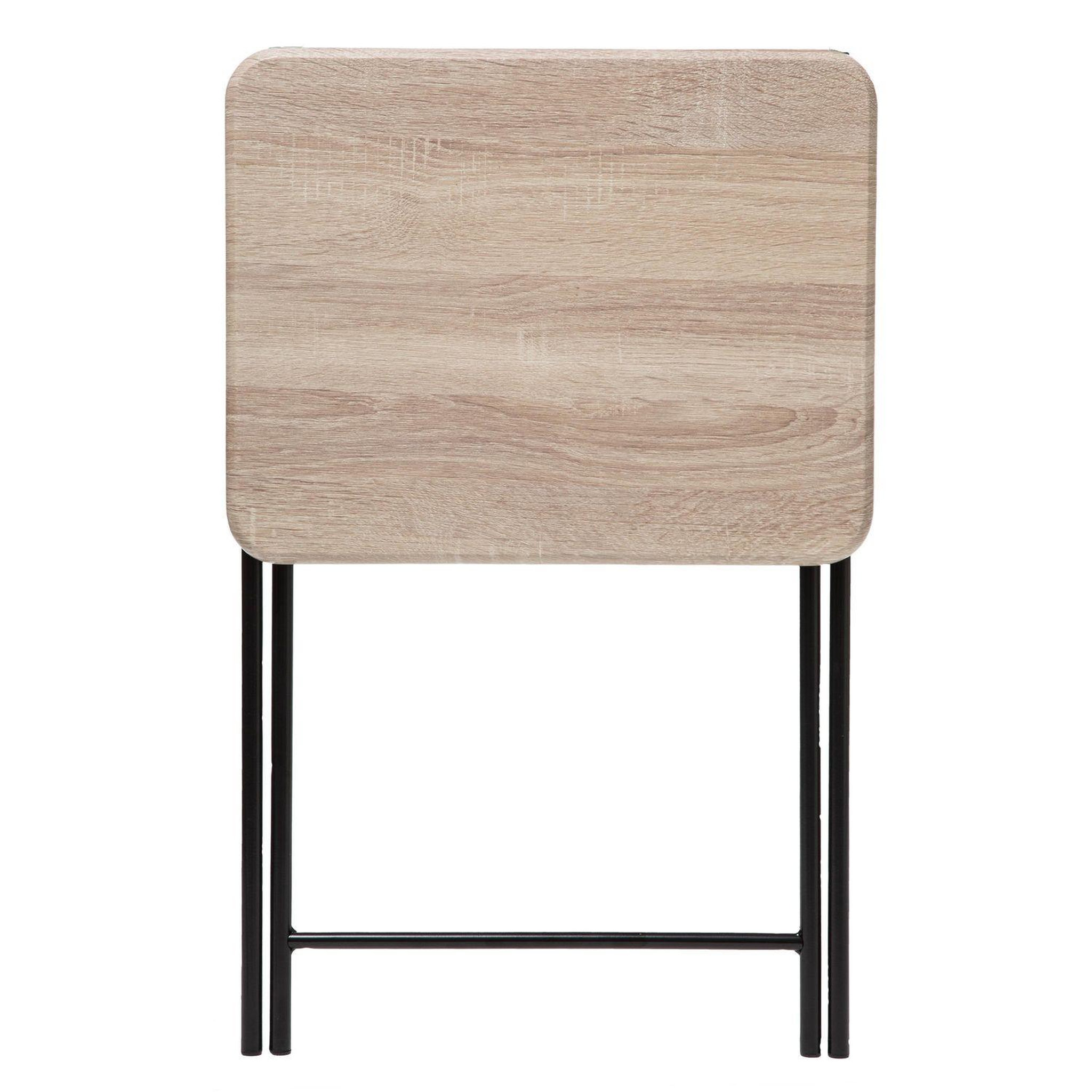 Voir la diapositive 2 : ATMOSPHERA Table d'appoint pliante en bois et métal grey - l. 48 x h. 65 cm - marron